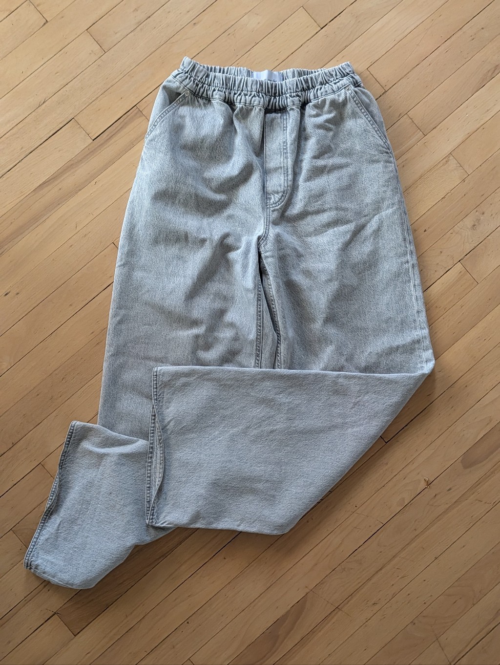 Faon Jacmin - Jean Polly - Light Grey Tall Large High Rise Pull On Wide Leg — image 7 of 8